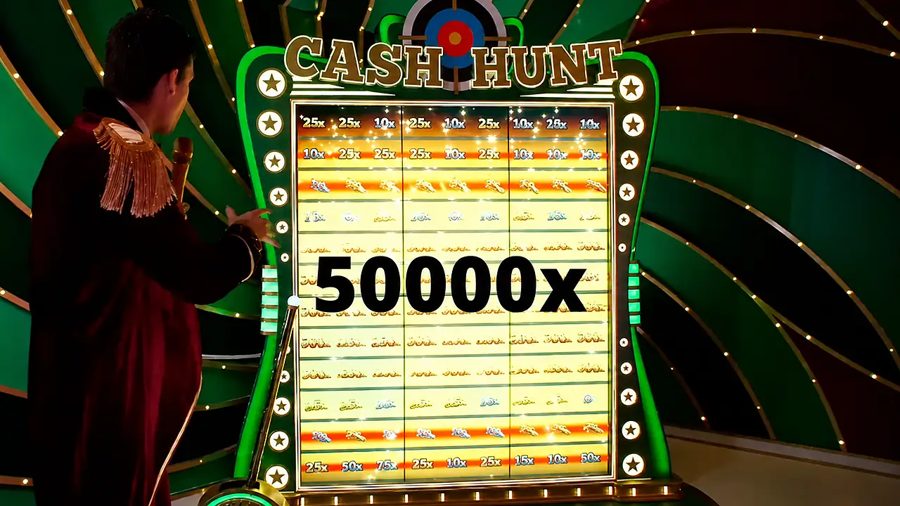 Cash Hunt high multiplier win screen illustrating Crazy Time variance
