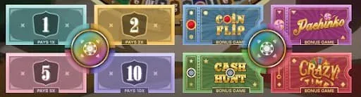 Crazy Time bet options showing numbers and bonus rounds