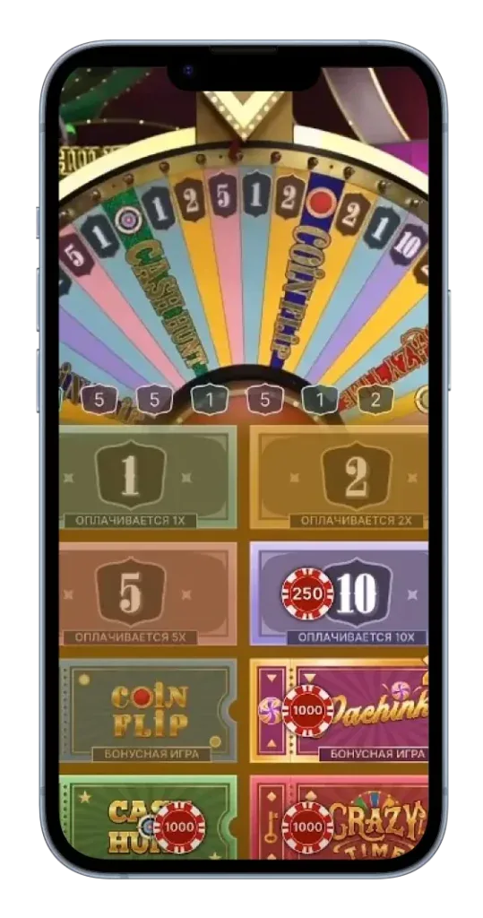 Crazy Time mobile screen with reminder to use limits